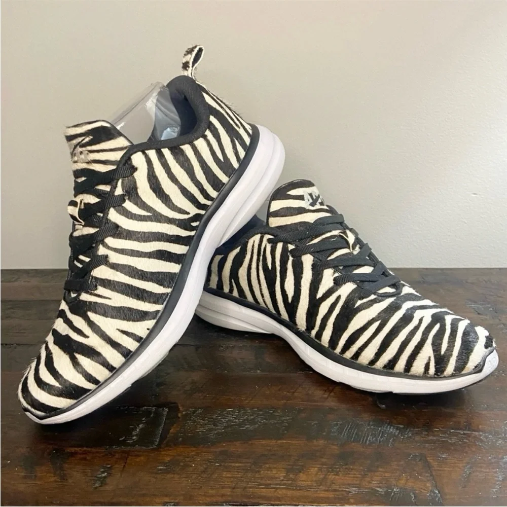 APL Athletic Propulstion Labs Women's Phantom Zebra Calf Hair Sneakers Size 7